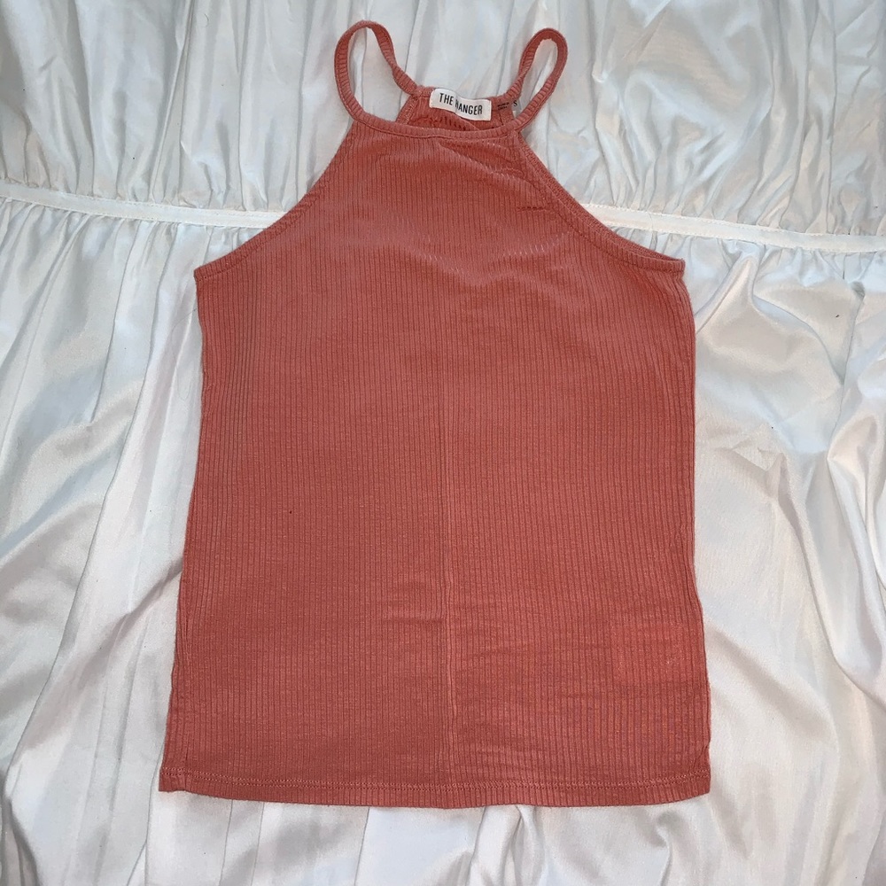 coral halter tank top